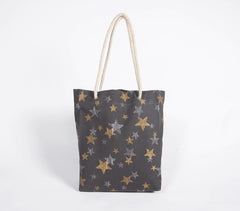 Handloom Cotton Star Printed Tote Bag