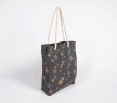 Handloom Cotton Star Printed Tote Bag