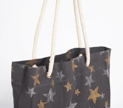 Handloom Cotton Star Printed Tote Bag