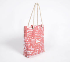 Handloom Cotton Typographic Travel Tote Bag