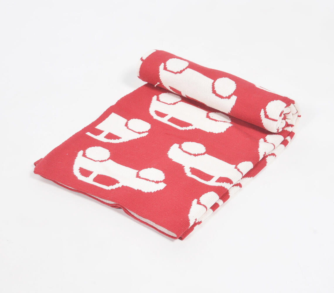 Knitted Cotton Cars Baby Blanket