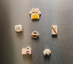 Handmade Wooden Mini Fridge Magnets (Set of 6)