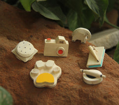 Handmade Wooden Mini Fridge Magnets (Set of 6)