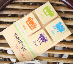 Transport Mini Learning Magnets for Kids (Set of 4)