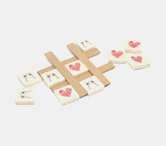 Hearts & Glasses Wooden Tic Tac Toe Game