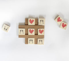 Hearts & Glasses Wooden Tic Tac Toe Game