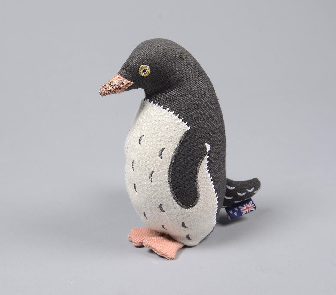 Embroidered Recycled Fabric Plush Penguin Toy