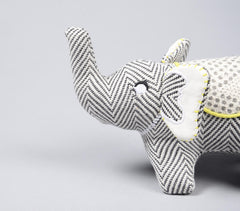 Embroidered Recycled Fabric Plush Elephant Toy