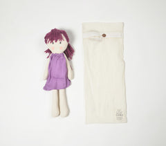 Handmade Purple-Haired Plush Rag Doll