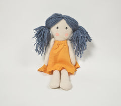 Handmade Grey-Haired Plush Rag Doll