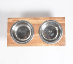 Hand Cut Vintage Wooden Pet Feeder
