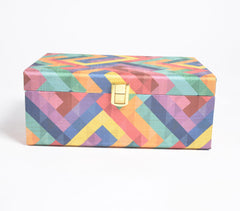 Chevron Shift Tusser Silk Jewelry Box