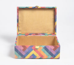 Chevron Shift Tusser Silk Jewelry Box