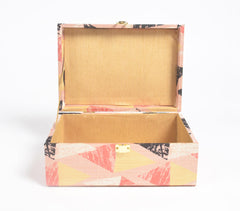 Geometric Print Tusser Silk Jewelry Box