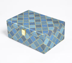Geometric Print Tusser Silk Jewelry Box