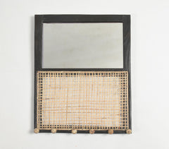 Wood & Cane Burnt Finish Accessory Organiser