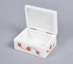 Inlaid Semi-Precious Stone & Marble Jewelry Box