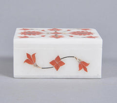Inlaid Semi-Precious Stone & Marble Jewelry Box