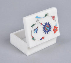 Inlaid Semi-Precious Stone & Marble Jewelry Box Q1