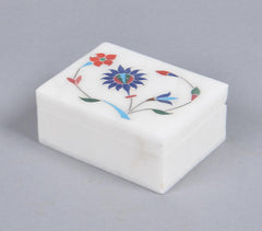 Inlaid Semi-Precious Stone & Marble Jewelry Box Q1