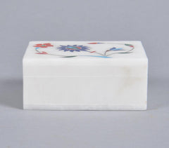 Inlaid Semi-Precious Stone & Marble Jewelry Box Q1