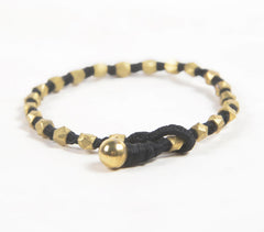 Metallic Beaded Noir Bracelet