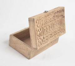 Hand Carved Classic Wooden Keepsake Box Eco