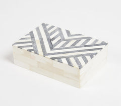 Art Deco Natural Bone & MDF Trinket Box