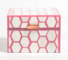 Honeycomb Pink MDF Jewelry Box