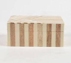 Neutral Striped MDF & Resin Jewelry Box