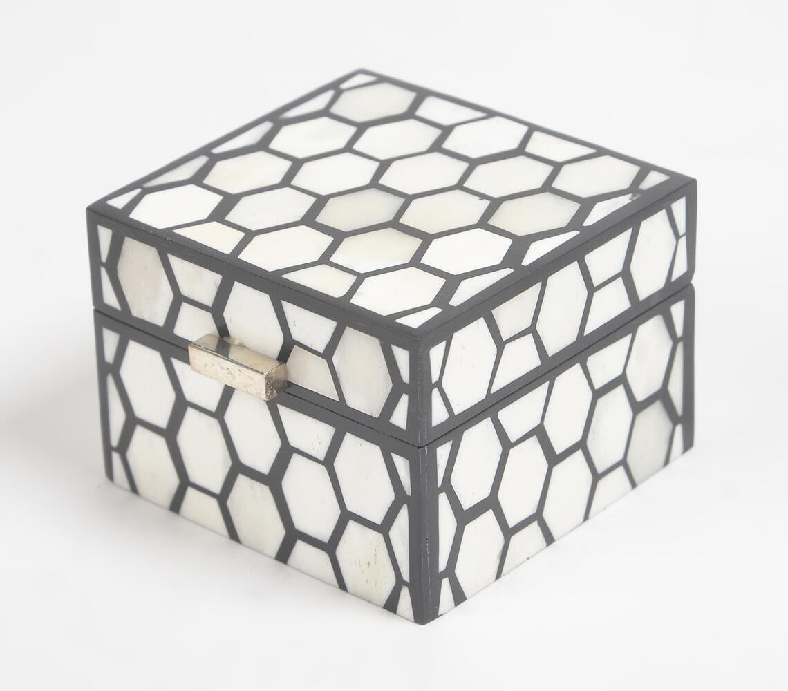 Honeycomb Bone & MDF Jewelry Box