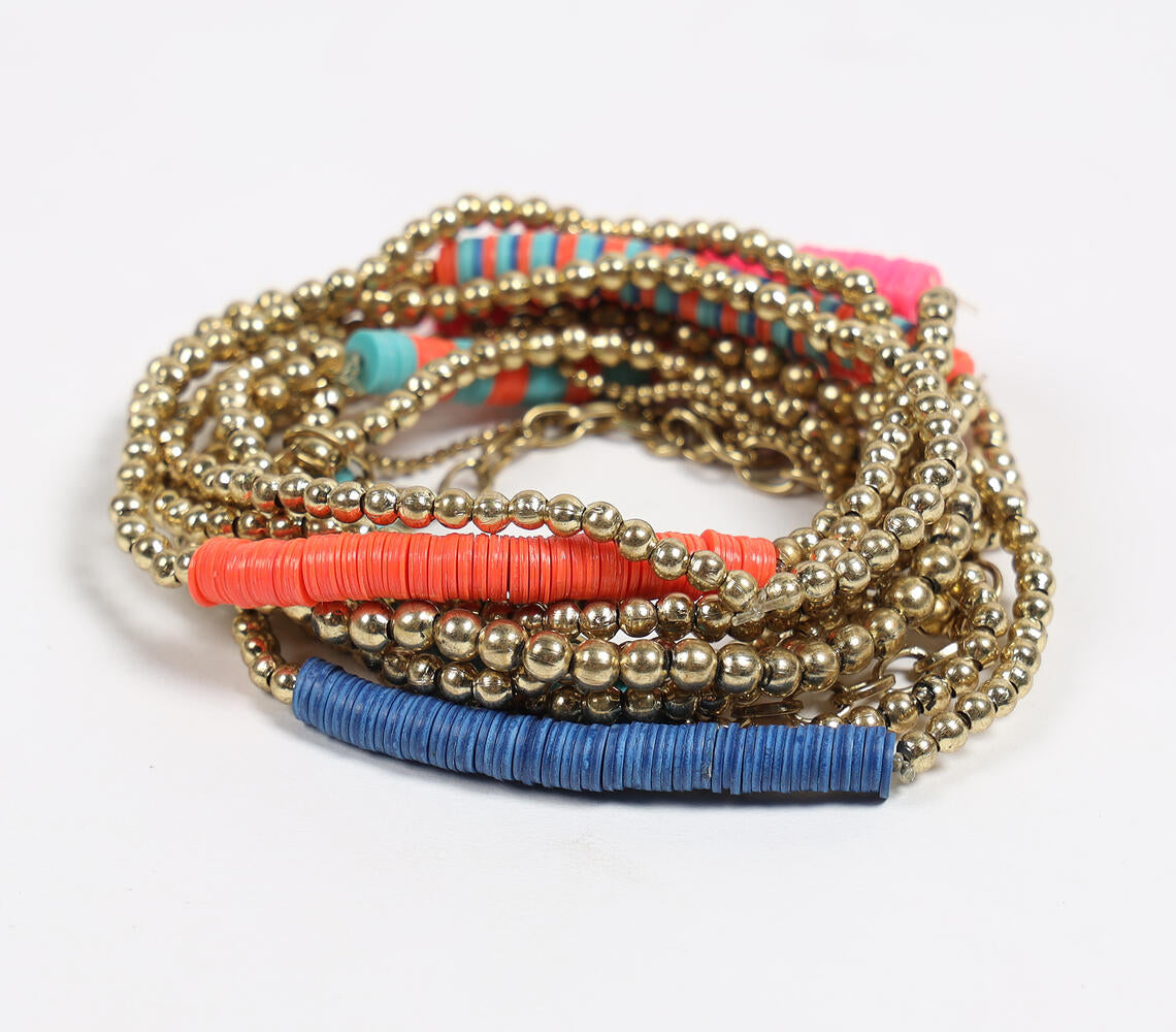 Metallic & Sequin Beaded Cluster Bracelet