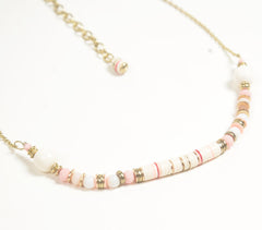 Gold-Toned Iron & Glass Beaded Collar Necklace with Extension Chain