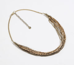 Metallic Beaded Layered Chain necklace