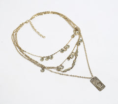 Metallic Beaded Chain Charm necklace