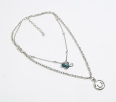 Metallic Chain Charm Layered necklace