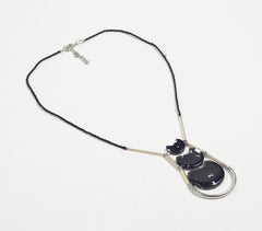 Noir Resin & Brass Y-Neck Necklace