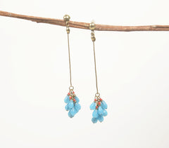 Gold-Toned Iron & Glass Beads Drop Earrings