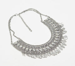 Silver-toned Boho-chic Iron Necklace