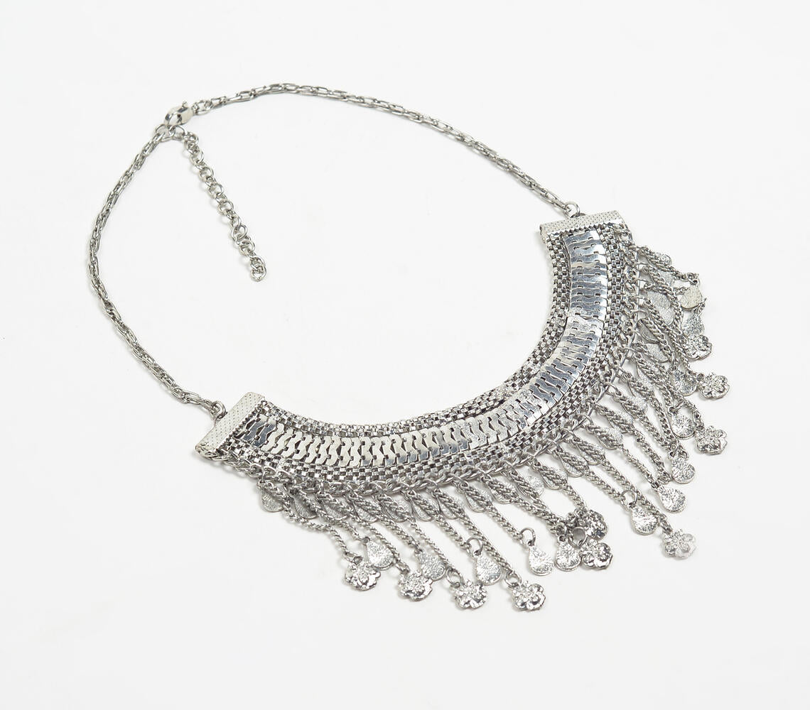 Silver-toned Boho-chic Iron Necklace_1