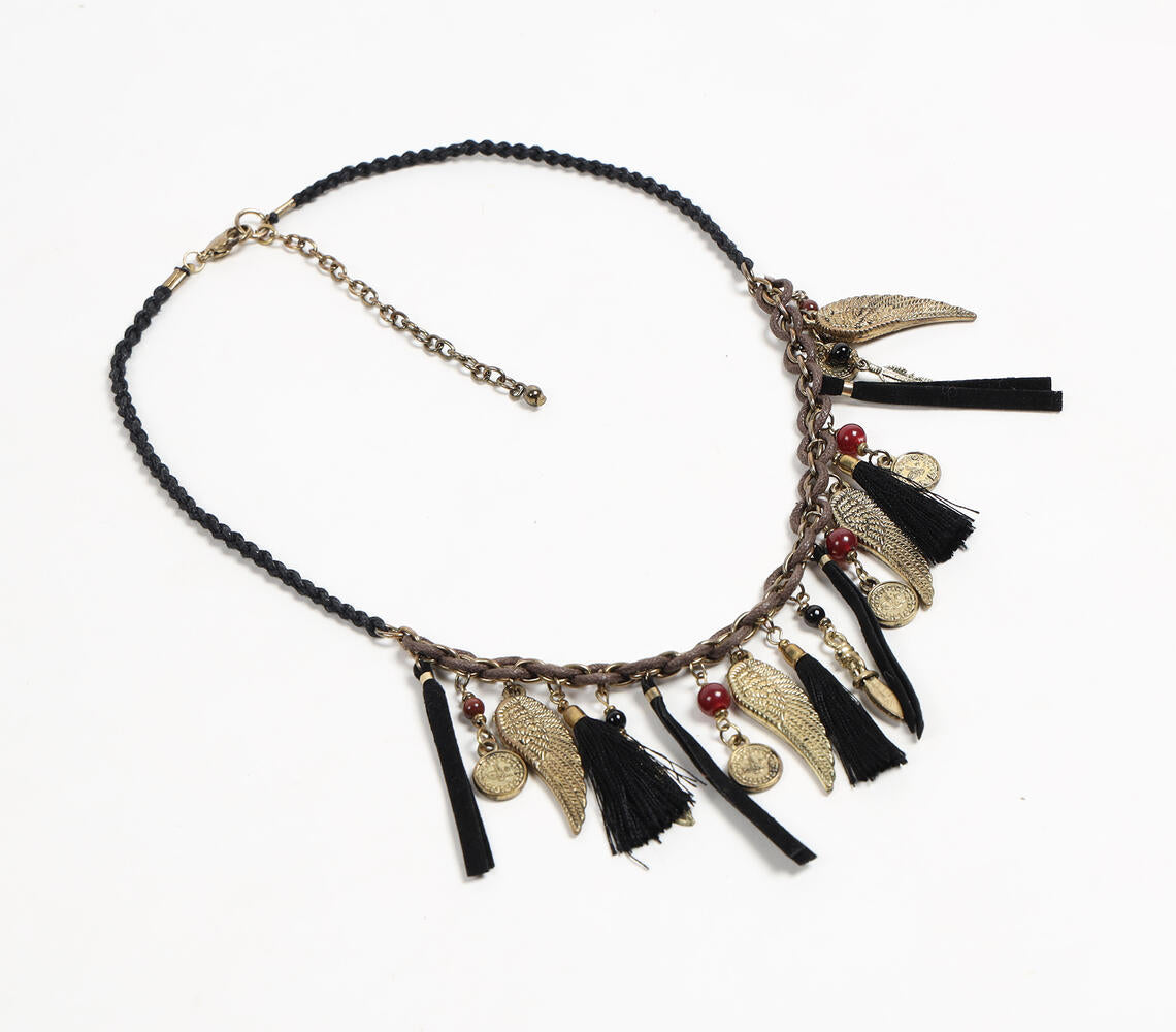 Glass Beads & Iron Charms Boho Necklace