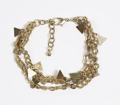 Chunky Metallic Triangular Charms Bracelet (Large)