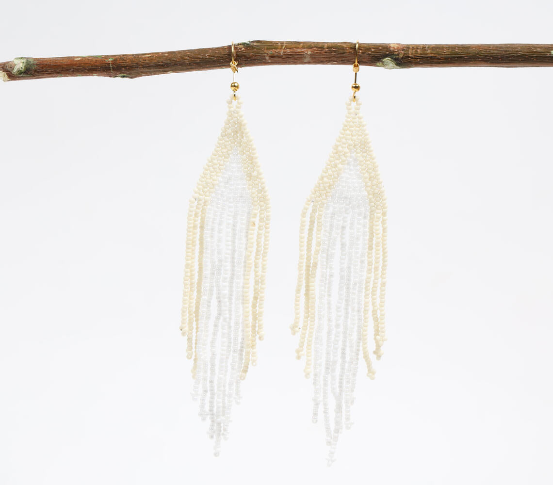 Wheaten Beaded Dangle Earrings