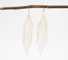Wheaten Beaded Dangle Earrings