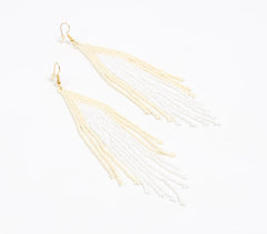Wheaten Beaded Dangle Earrings