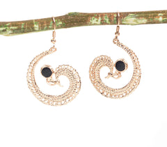 Metallic Statement Peacock Hoop Earrings