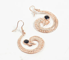 Metallic Statement Peacock Hoop Earrings