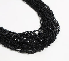 Noir Glass Beaded Cluster Necklace