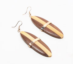 Earthy Tones Wooden Squash Tail Earrings