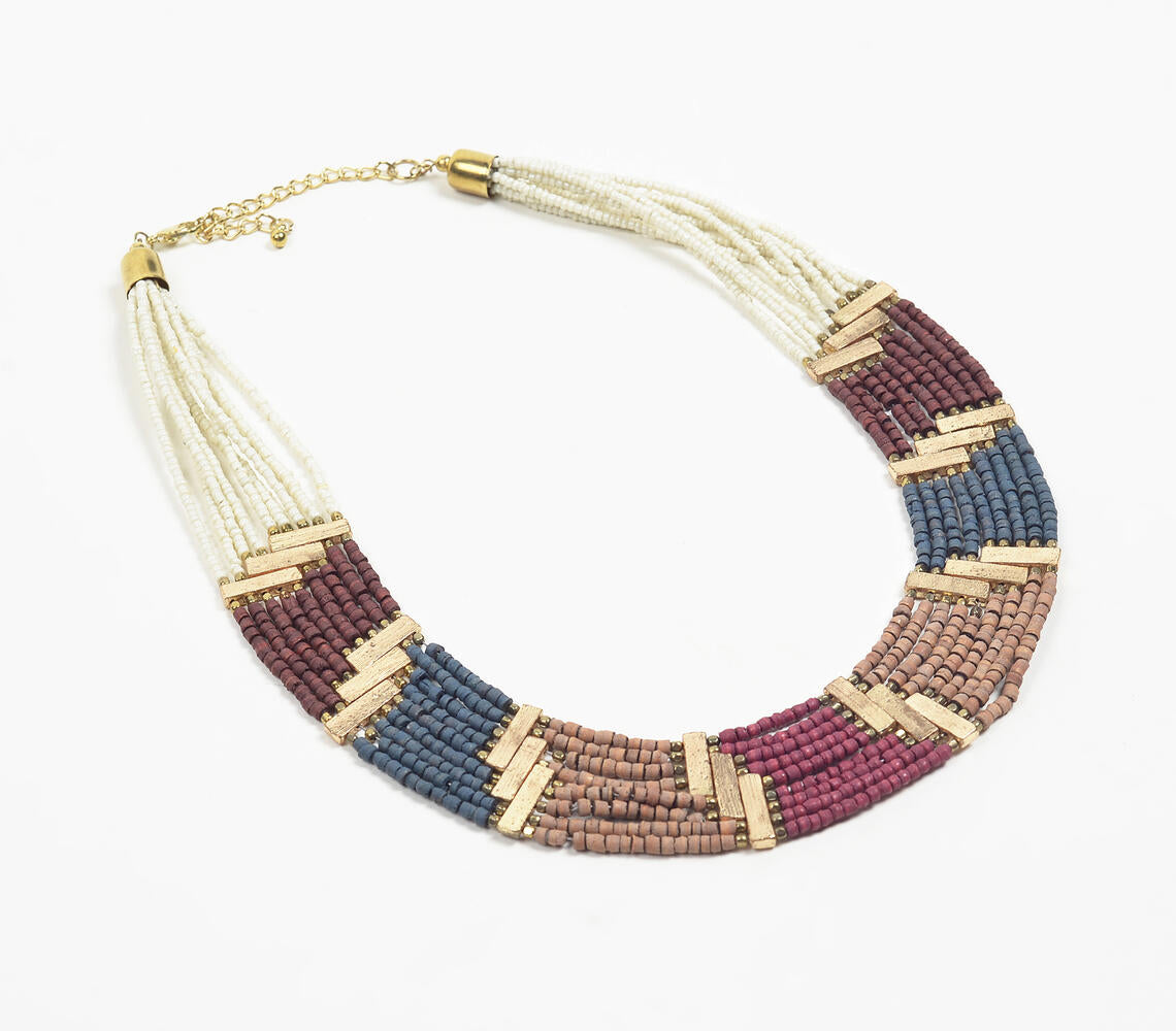 Earthy-Tones Beaded Necklace
